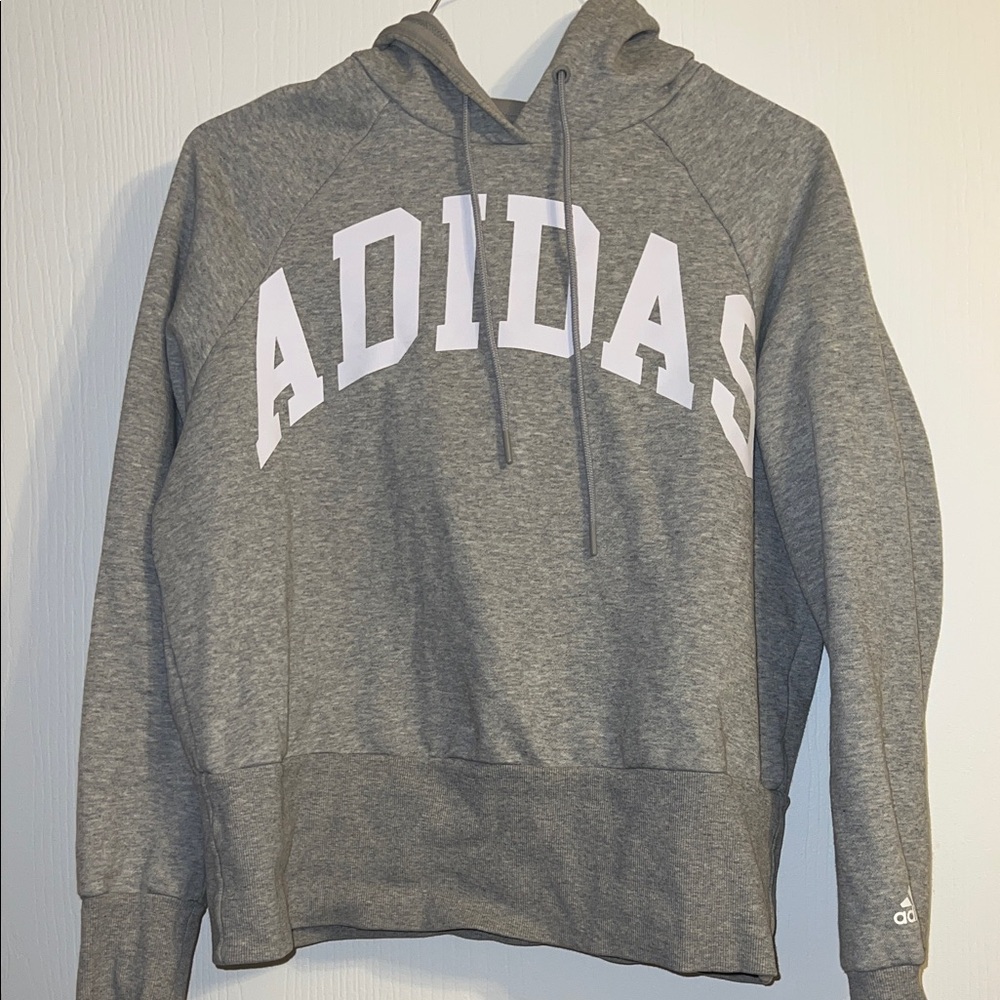 Adidas Gray Hoodie with White Logo